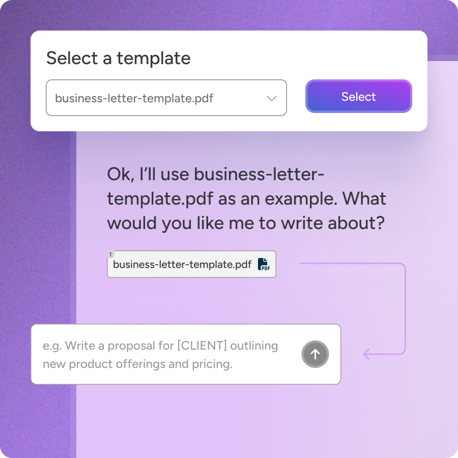 Document Generation Interface Mockup